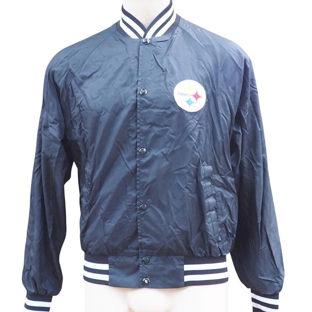 Vintage Pittsburgh Steelers Jacket Active Generation Black Mens M Youth‎ XL USA